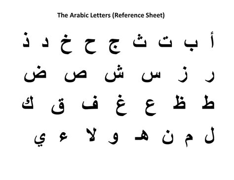 Arabic Alphabet Chart Printable Printable Word Searches
