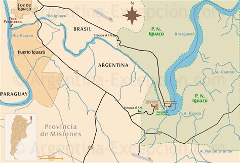 Map Of Iguazú Region Argentina And Brazil