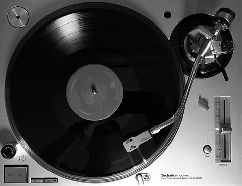 Black White Vinyl Record Player Black White Vinyl Record Record