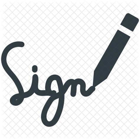 Signature Icon Download In Glyph Style