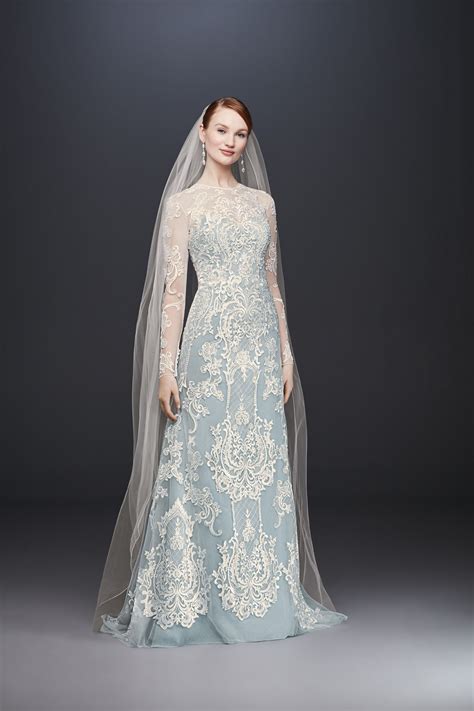Illusion Lace Long Sleeve Sheath Wedding Dress David S Bridal