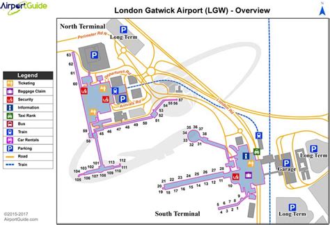 London London Gatwick Lgw Airport Terminal Map Overview Gatwick