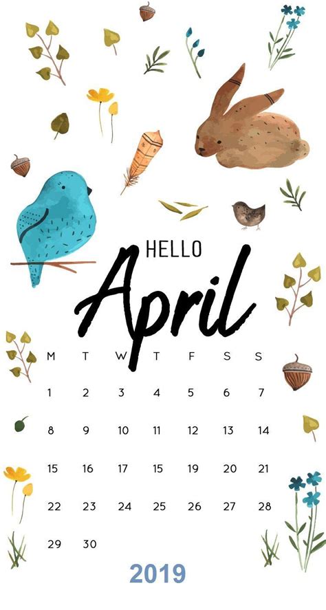 April 2019 Calendar Wallpapers Wallpaper Cave