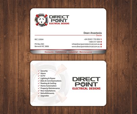 bold modern electrician business card design  direct point
