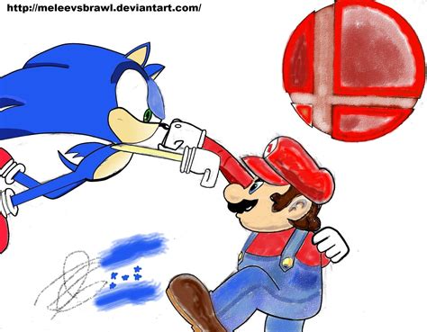 Mario Vs Sonic Brawler Mario And Sonic Fan Art 33748245