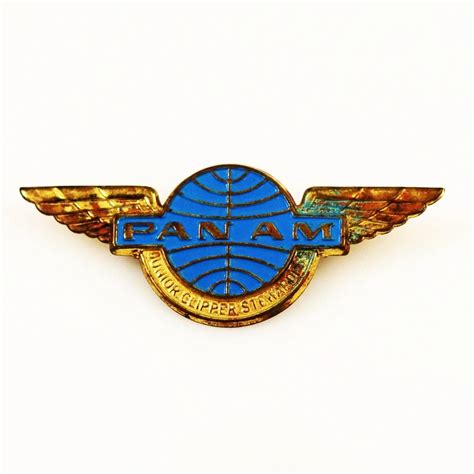 Pan Am Airlines Junior Clipper Stewardess Metal Wings Pin Badge