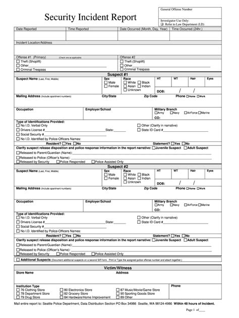 Security Guard Incident Report Pdf Fill Out And Sign