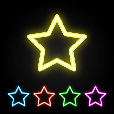Colorful Neon Star Set 680640 Vector Art At Vecteezy