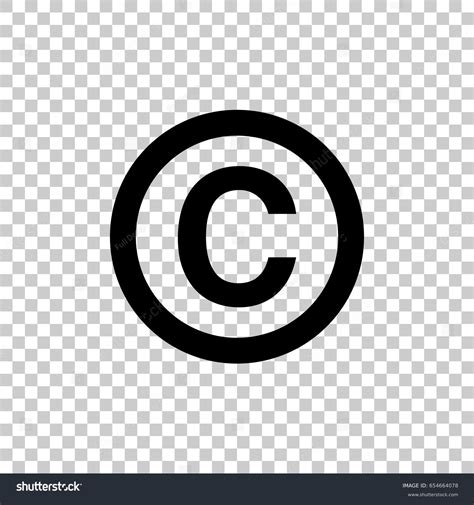 Copyright Symbol Isolated On Transparent Background Stock Vector