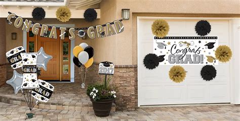Black Gold And Silver Graduation Decorations Graduation Party Party City