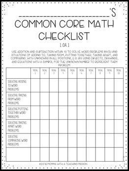 St Grade Common Core Math Checklist F