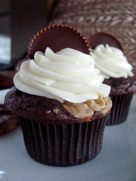 peanut butter filled chocolate cupcakes your cup of cake cupcake recipes desserts peanut