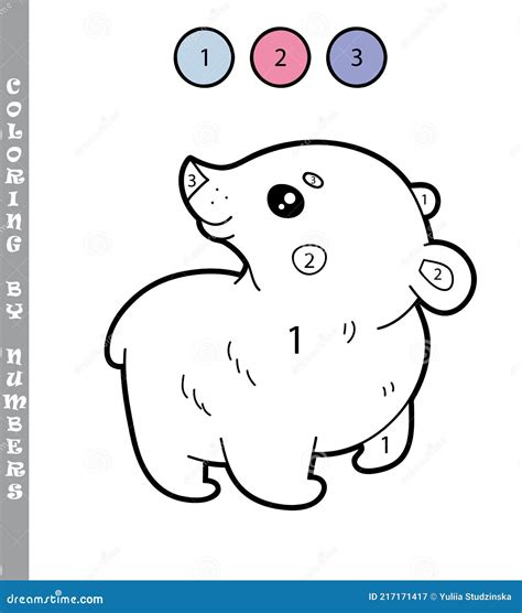 Polar Bear Coloring Game Numbers Stock Vector Illustration Of Number