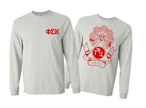 Phi Sigma Kappa World Famous Crest Long Sleeve T Shirt Alpha Phi