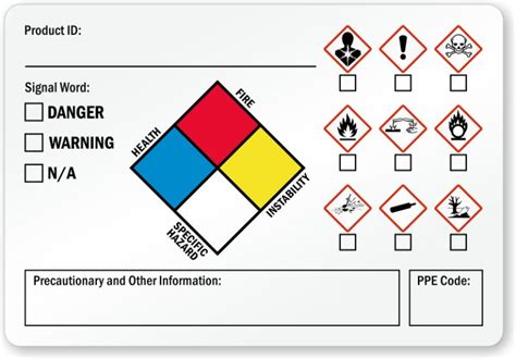 Ghs Secondary Label Template Printable Label Templates In Hmis Label