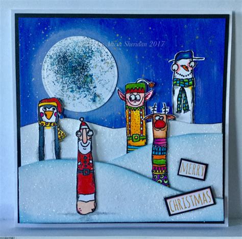 Handmade Christmas Card By Kirsten Sheridan Zinski Art Stamps And