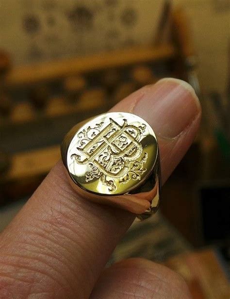 Initials On Gold Signet Ring Jewelry مجوهرات In 2019 Mens Gold