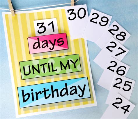 Birthday Countdown Calendar Printable Printable Templates
