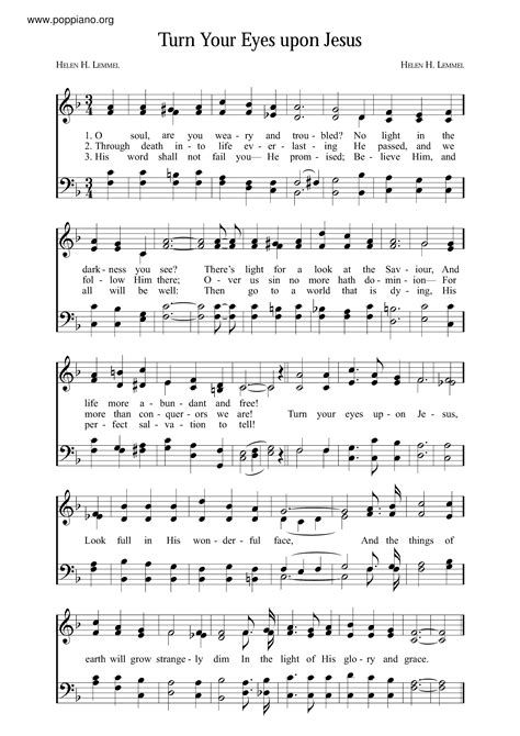 Spiritual Turn Your Eyes Upon Jesus Sheet Music Pdf Free Score