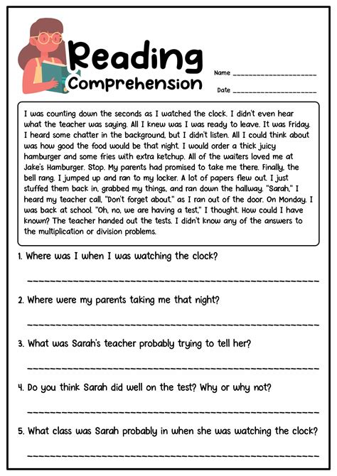 Short Reading Comprehension Worksheets