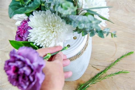 Flower Arranging Made Easy With A Re Purposed Jar Make And Takes