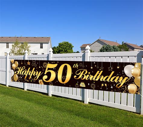 Buy Happy 50th Birthday Bannerbirthday Party Sign Backdrop Banner For Men Women Cheer To 50