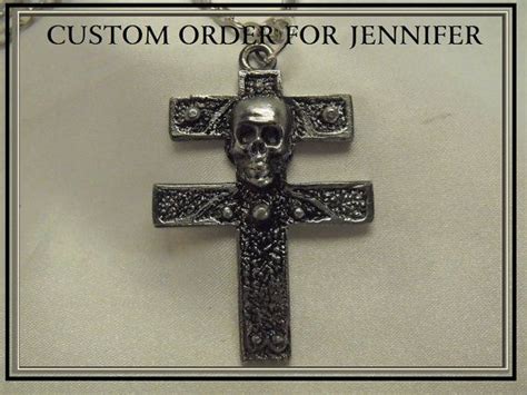 Silver Pendant Necklace Gothic Cross Of Lorraine Large Mens Etsy