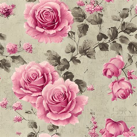 Shabby Chic Vintage Flowers Wallpaper Painting Creative Fabrica