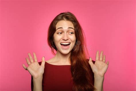 Surprised Startled Amazed Woman Gasping Emotion Stock Image Image Of