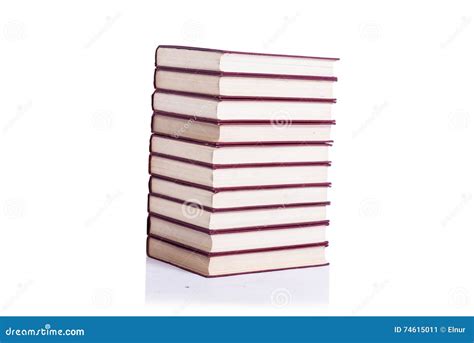 The Stack Of Books Isolated The White Background Stock Image Image Of