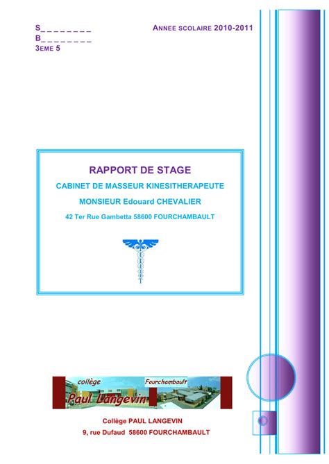 Exemple De Rapport De Stage 3eme Banque Herdakux