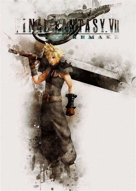 Final Fantasy Vii Remake Poster Picture Metal Print Paint By