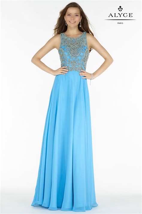 alyce paris 6681 embellished chiffon prom dress french novelty