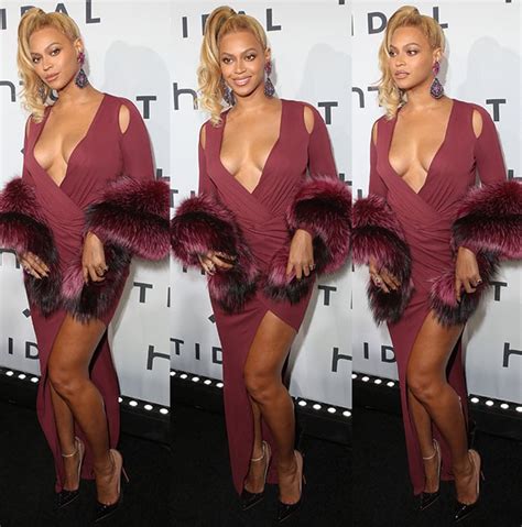 Beyonce Shows Off Plenty Of Cleavage In Philipp Plein Plunging Gown And Christian Louboutin