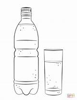 Water Coloring Bottle Glass Colouring Drinks Clipart Printable Template Templates Cliparts Sketch sketch template