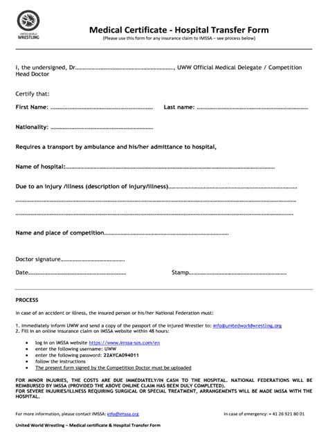 Medical Certificate For Transfer Fill Online Printable Fillable
