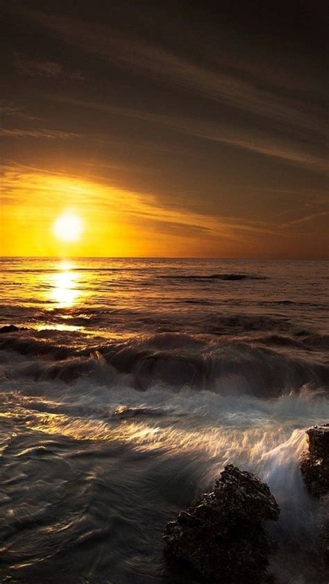 Coastal Waves Sunrise Android Phone Wallpaper Smartphone Snrtg