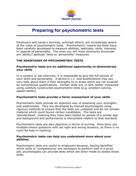 Guide To Psychometric Tests