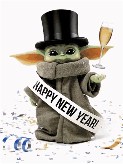 Happy New Year Eve Baby Yoda  Happynewyeareve Babyyoda Wine