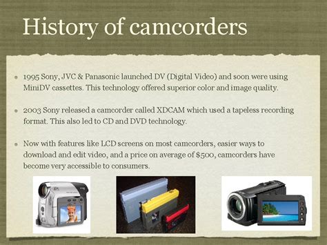 The Evolution Of The Camcorder Danielle Bagger Educ