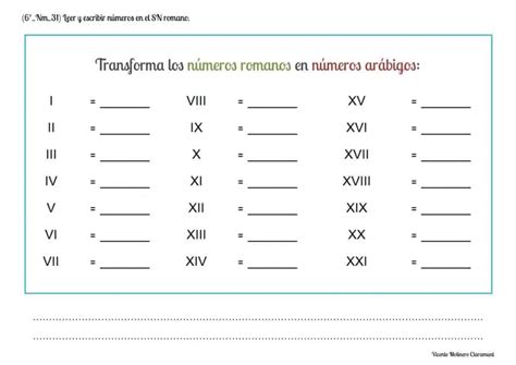 💙 NÚmeros Romanos 💙 Sexto Educación Primaria 11 Años