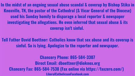 Tell Knoxville Priest Sex Abuse And Its Coverup Is Sinful So Is Lying