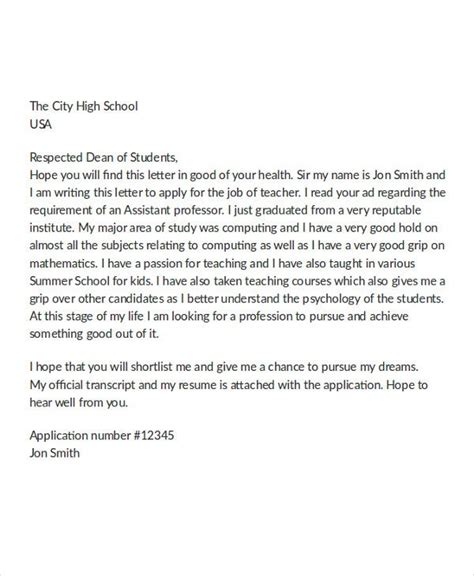 Writing an excellent cover letter can set you apart for example, if the position is for a kindergarten teacher, then the position may indicate that you need to have undergone a preparatory teaching. 16+ Job Application Letter for Teacher Templates - PDF ...