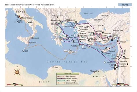 Missionary Journeys Of The Apostle Paul Bible Mapping Pauls