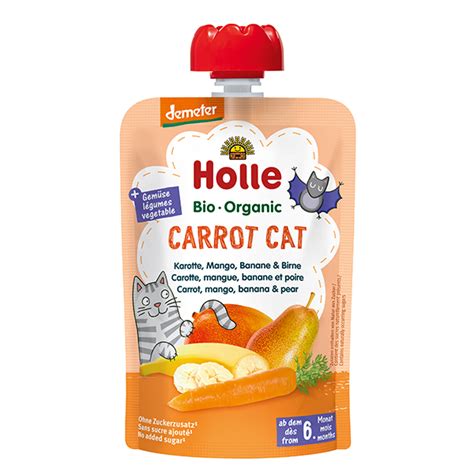 Cats can eat baby food. Holle Baby Food Pouch - Carrot Cat - Ulula.co.uk