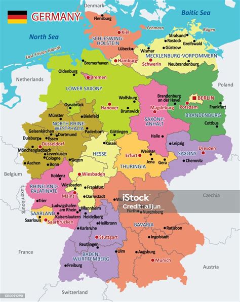 Vector Map Of Germany With Detailed Administrative Divisions And