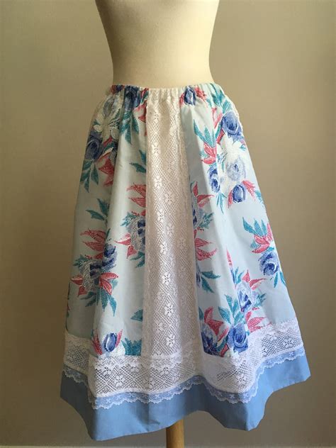 Vintage Lace Prairie Skirt Rockabilly Western Skirts Etsy