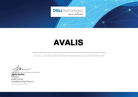 Congratulations On Dell Gold Partner Status Avalis