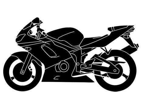 clipart black and white motorcycle clipart best