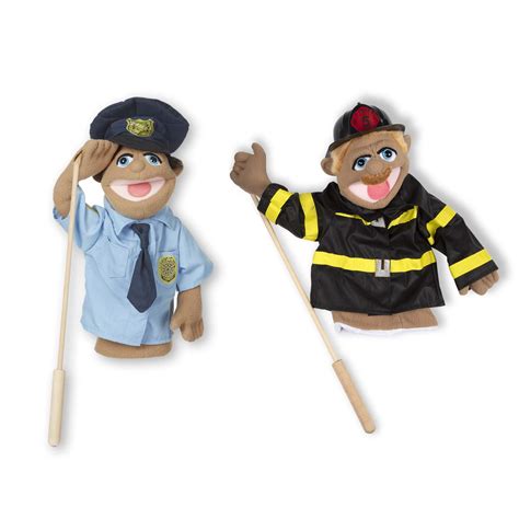 Buy Melissa And Doug Rescue Puppet Set Officer And Firefighter Soft